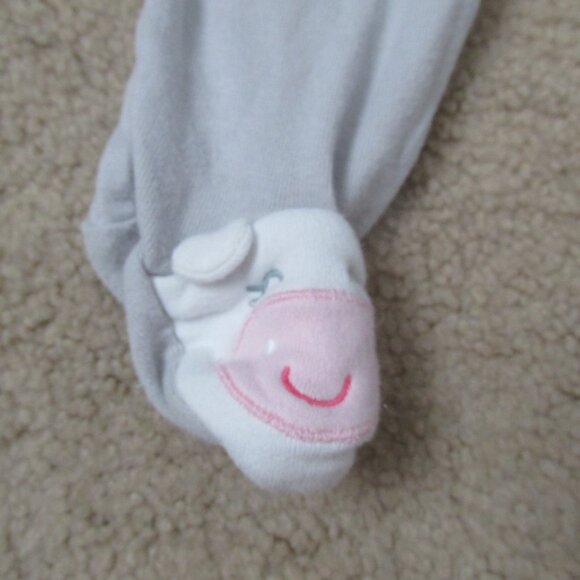 Carters Pull On Elastic Joggers Girls Size 6M Gray Cow Animal Pants Bottoms - Picture 2 of 4